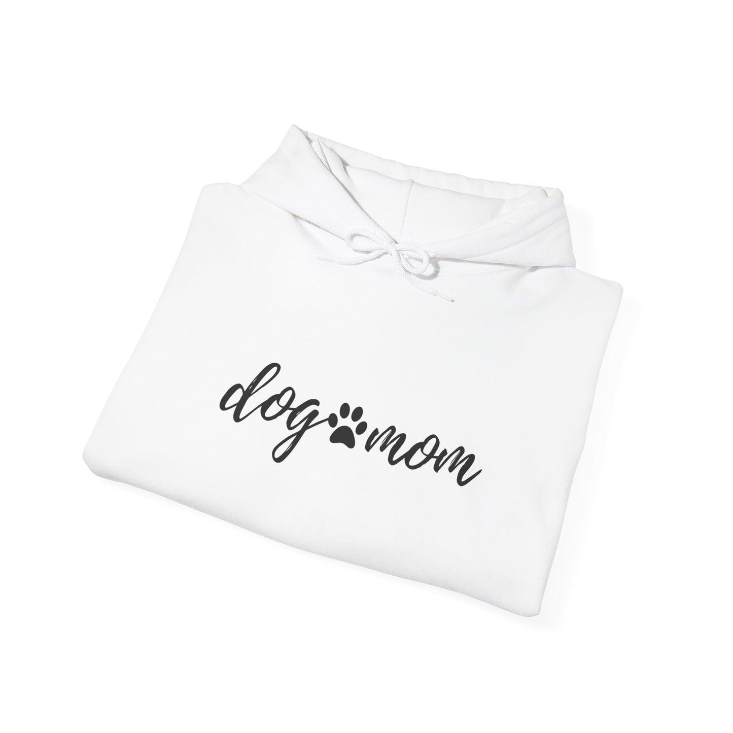 Dog Mom Hoodie — Paw Print Script Sleeve Hoodie