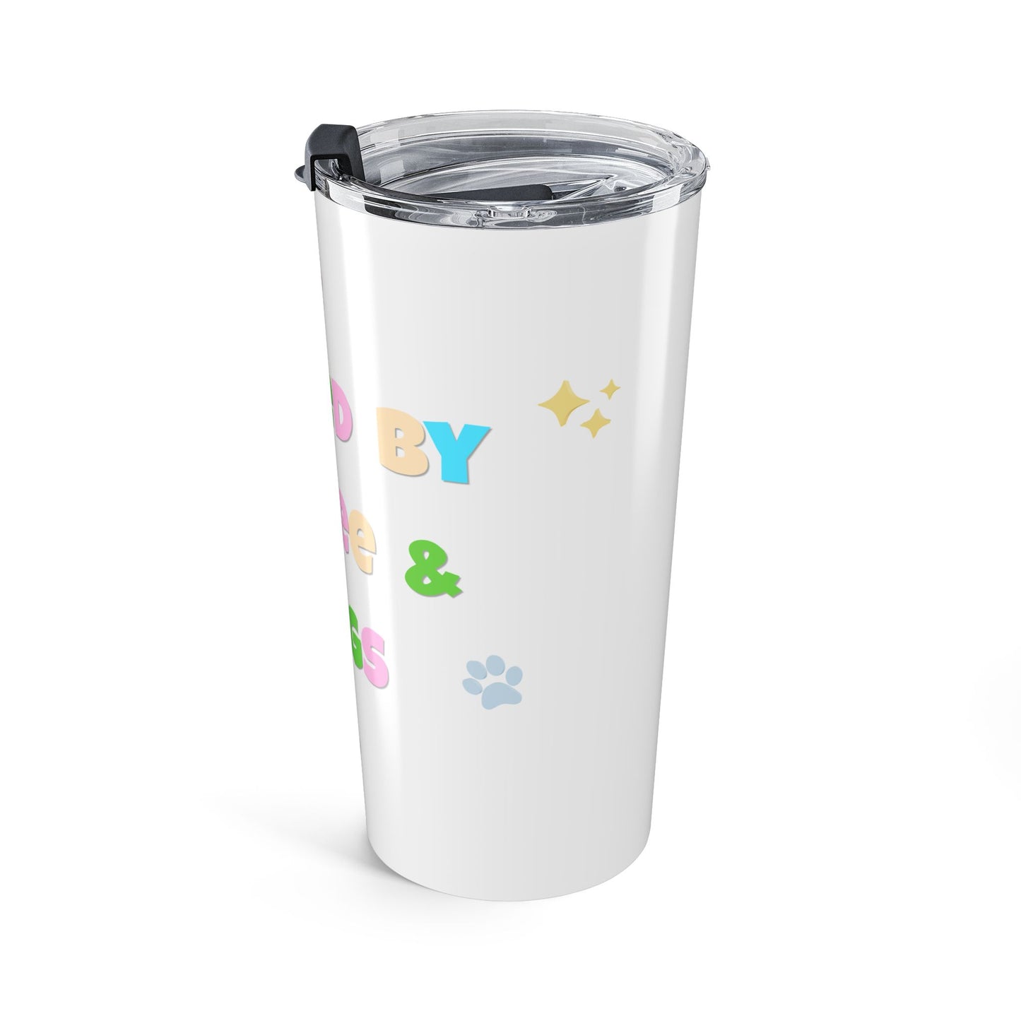20oz Coffee & Dogs Tumbler — Colorful Floral Travel Cup