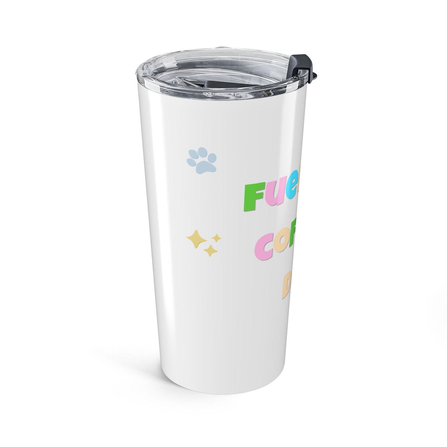 20oz Coffee & Dogs Tumbler — Colorful Floral Travel Cup